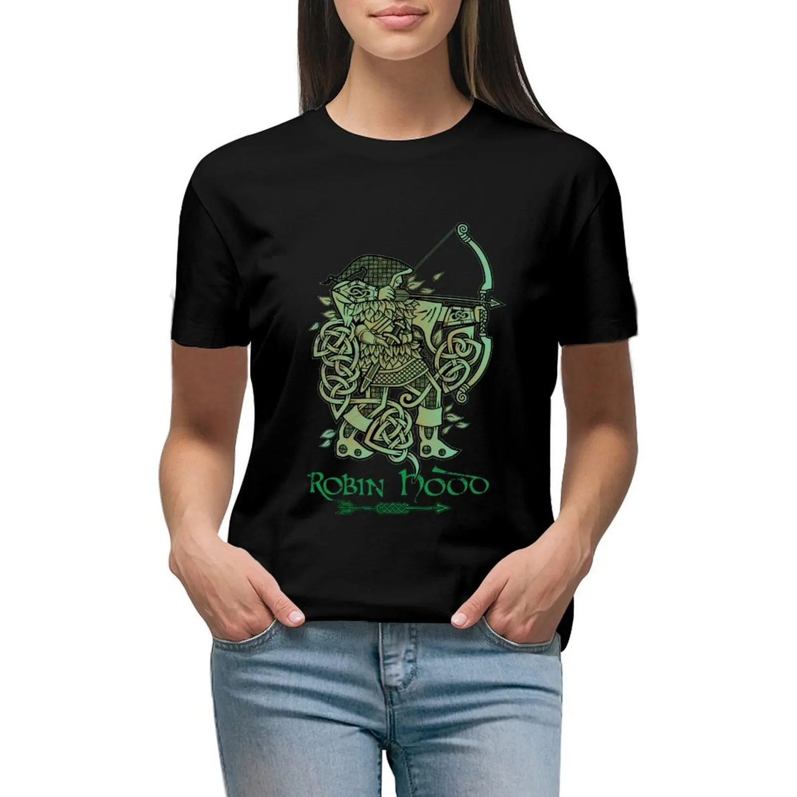 Robin Hood (Green Copper Version) T-shirt Female clothing anime clothes funny Women's t-shirt