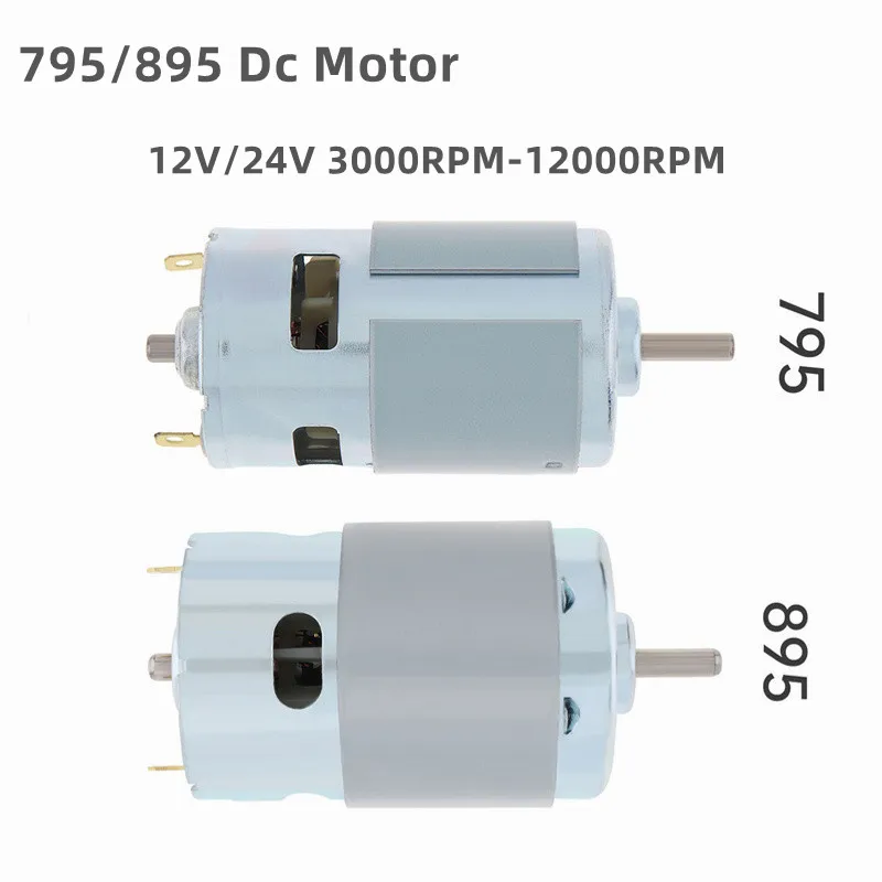 795 895 DC Motor 12 /24V 3000-12000RPM High Torque Electric Motor for Electric Tool/DIY Small Drill with Double Ball Bearing