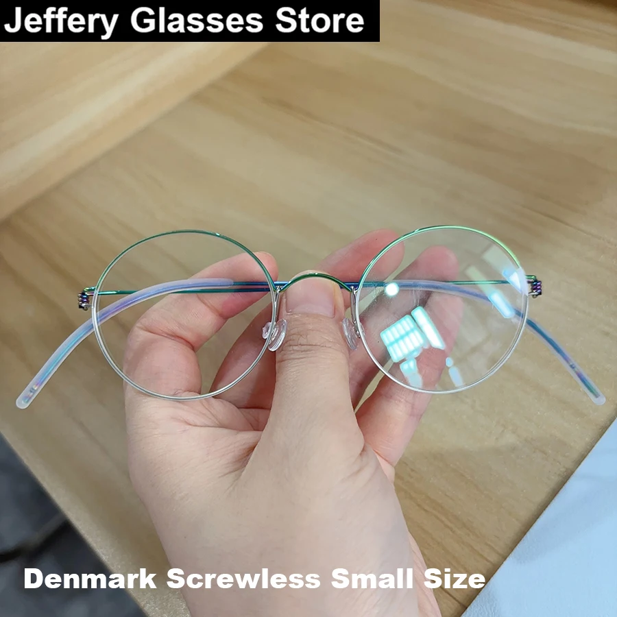 

Denmark Small Round Pure Titanium Glasses Frame Men Women Children 130mm Ultralight Fashion Optical Eyeglasses 2024 New Design