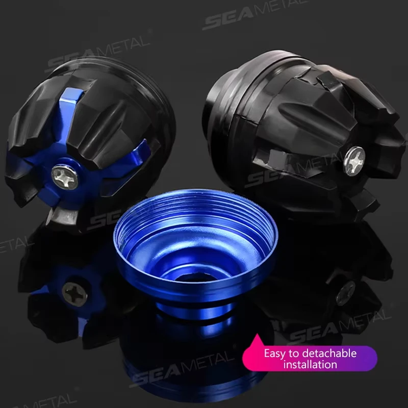 2 Stück CNC-Aluminium Vorderradaufhängungsschutz Rahmen-Slider Sturzschutz für Motorrad Roller E-Bike Motocross Modifikation – Detail 6