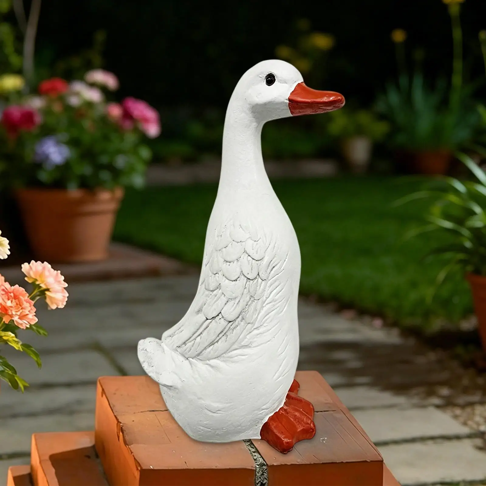 Garden Duck Statue Outdoor Decor Gift Creative, Collection, Landscape Decor, Resin Sculpture Animal Figurine for Garden