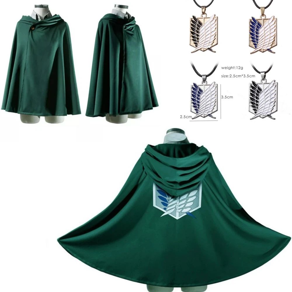 

Halloween Japan Attack on Titan Cloak Men Women Kids Hooded Cape Scout Corps Cosplay Costume Anime Outfit Green Shawl Costumes