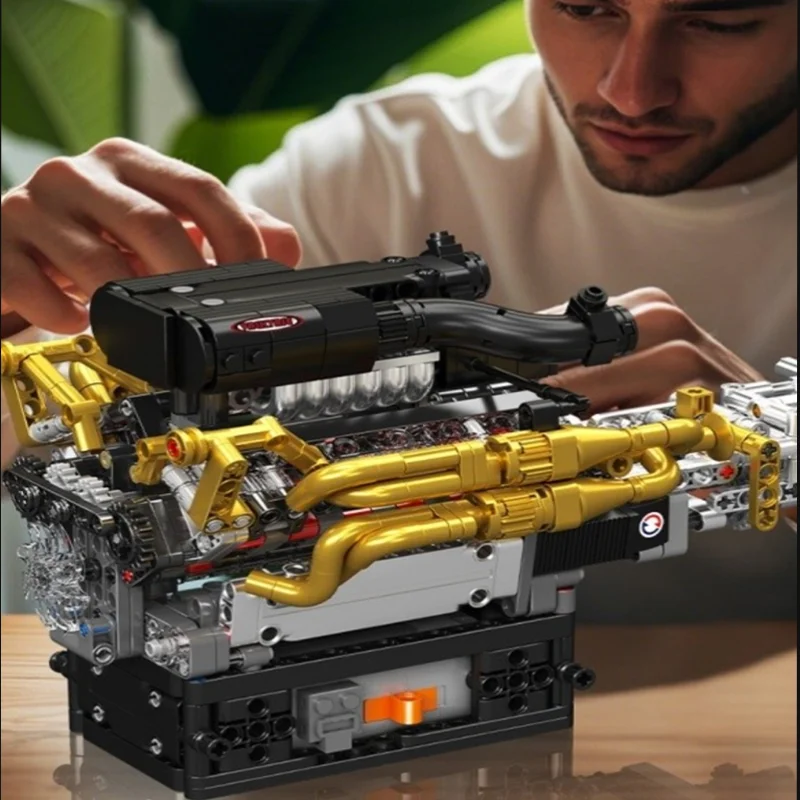 10224 modelo de bloco de construção de motor v12 974 peças kit de montagem mecânica diy para adultos modelo de exibição de colecionador