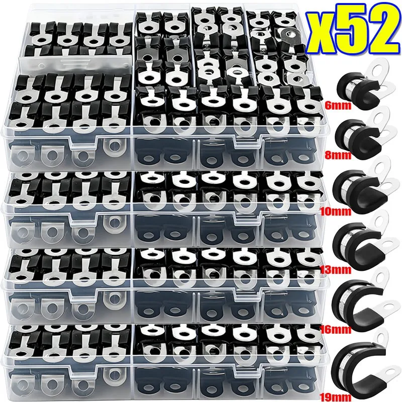 

Набор хомутов для шлангов из нержавеющей стали 304, на резиновой подушке, разные размеры, надежная фиксация, набор креплений для автомобильной сантехнической мастерской