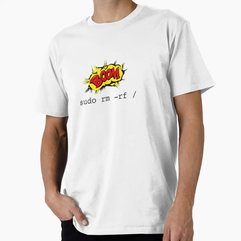 

Sudo RM RF Linux Command funny Gift t shirt for Software Engineer Graphic clothes Developer humor Large size Tops 100% cotton