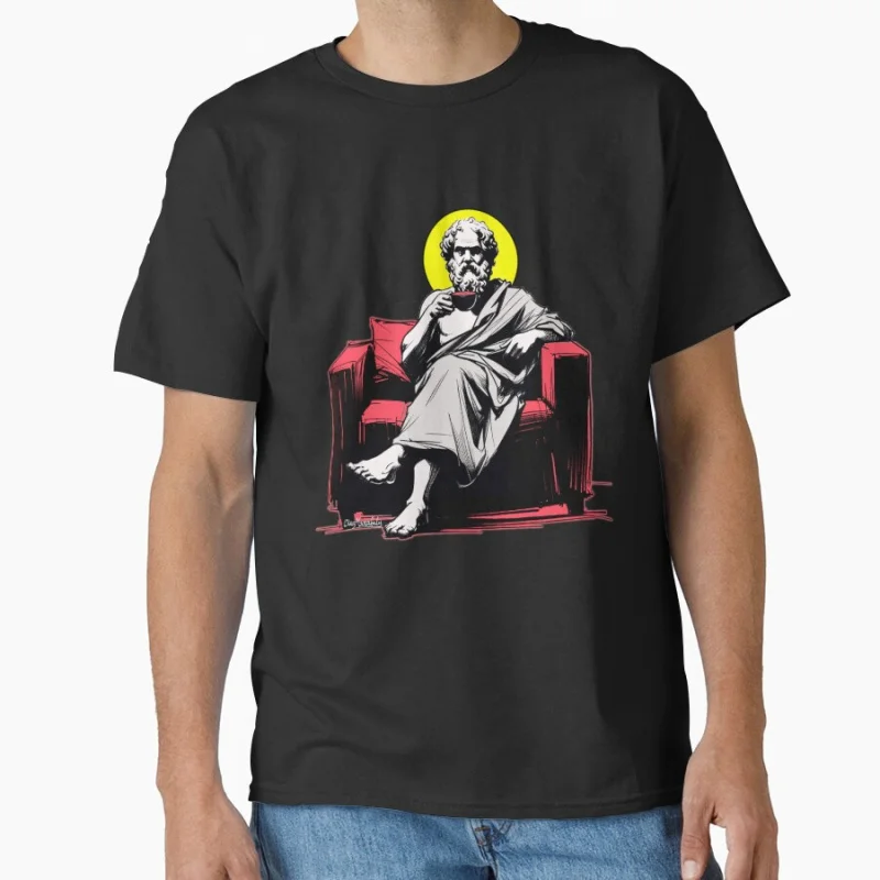 

Socrates drank the conium Funny Stoic team Greek Philosopher gift T shirt for men large size Adult Tops S-6XL