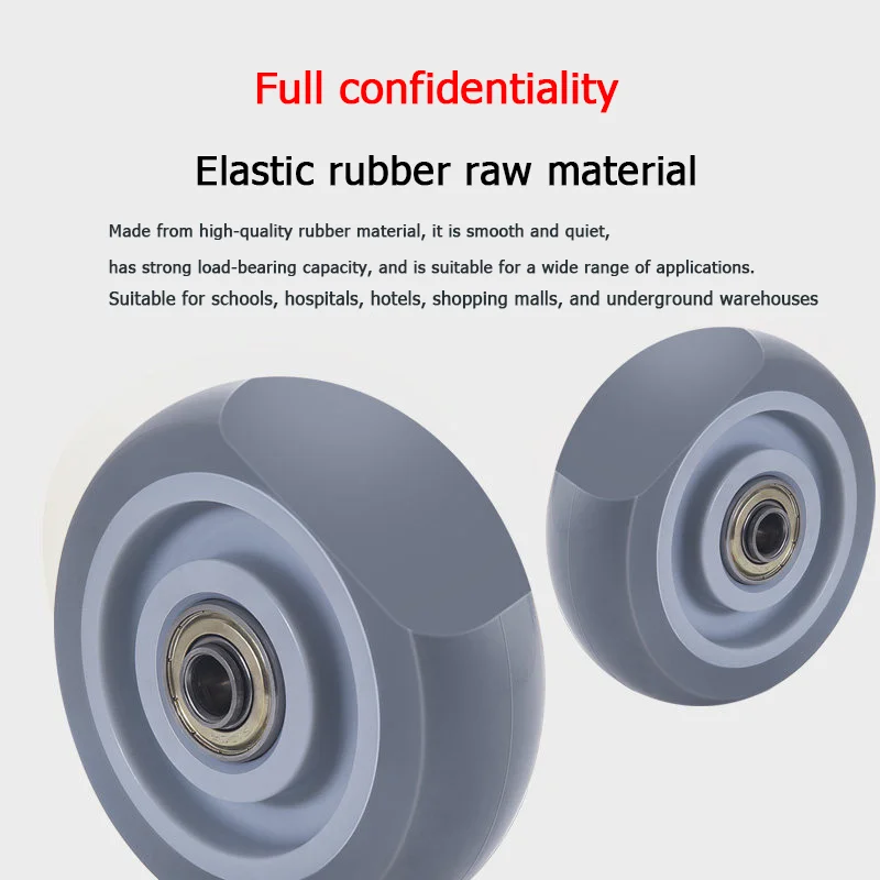 304 Stainless Steel Swivel Casters 1.5/2/3/4/5 Inches TPR Silent Rubber Wheels Waterproof Rustproof Furniture Casters Hand Truck image 3