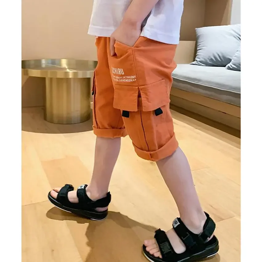

2025 Boys Shorts Summer Kids Loose Trousers Teen Boys Casual Thin Multi-Pocket Cargo Short Pants Children's Cotton Pants