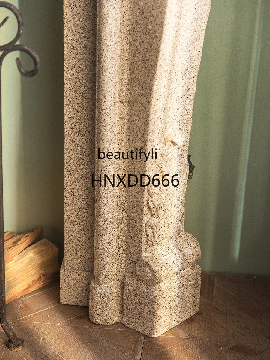 نمط جديد الفرنسية الرجعية فيلا الموقد التحف خزانة غرفة المعيشة الرجعية الشرفة الأوروبية الإغاثة الموقد رف #6