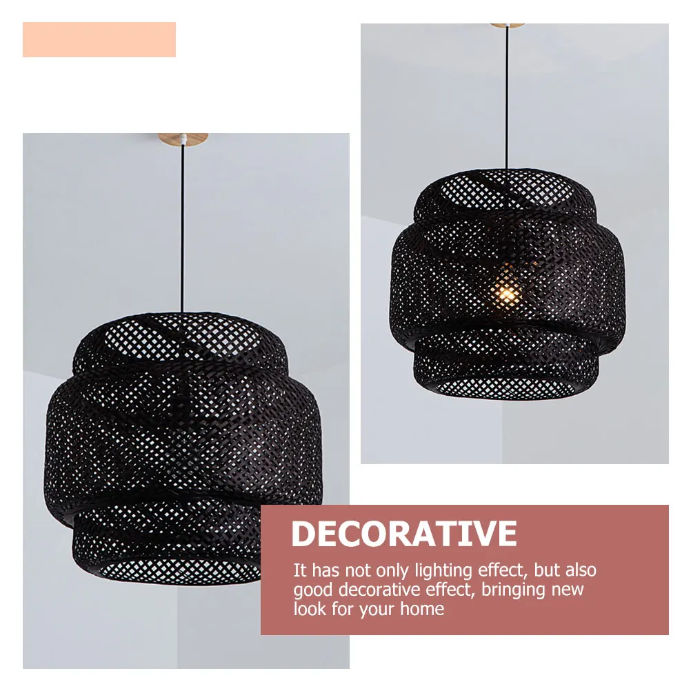 

Decorative Hanging Lamp Bamboo Weave Ceiling Light for Dining Room Living Space Bar Restaurant Home Office Vintage Style