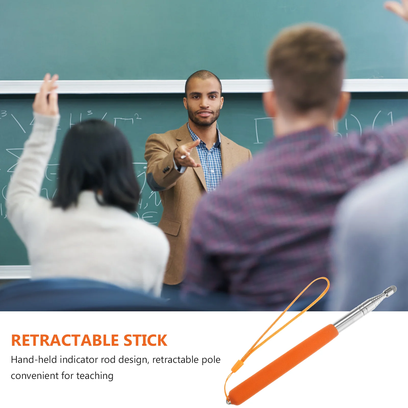 ช่วยสอนกระดานไวท์บอร์ด Retractable Stick สแตนเลสขยาย Pointing Rod Office