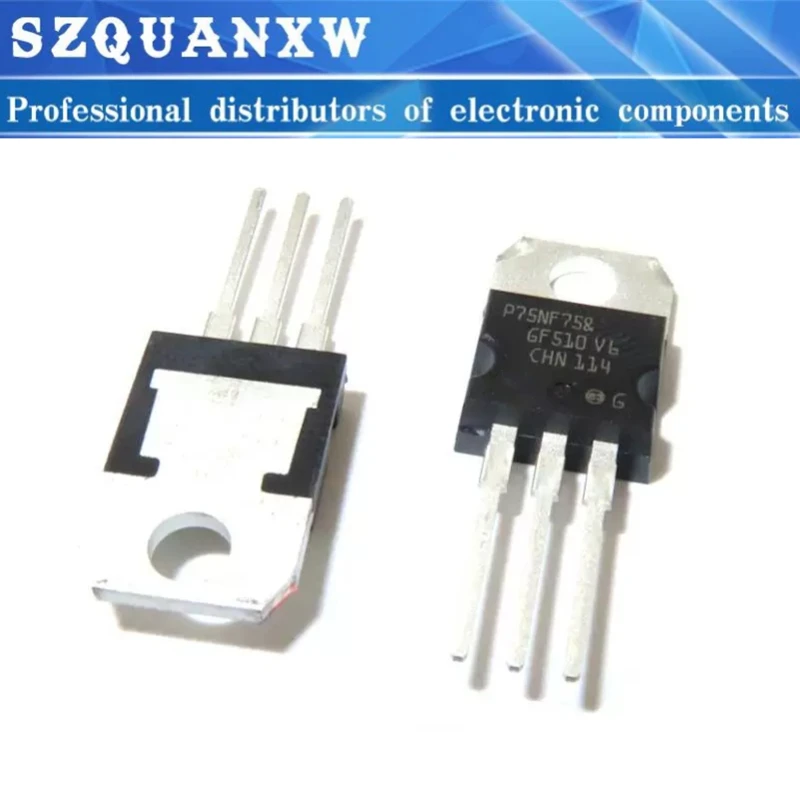 10PCS STP75NF75 P75NF75 Mosfet Transistor TO-220 Field Effect Transistors 75v 80A