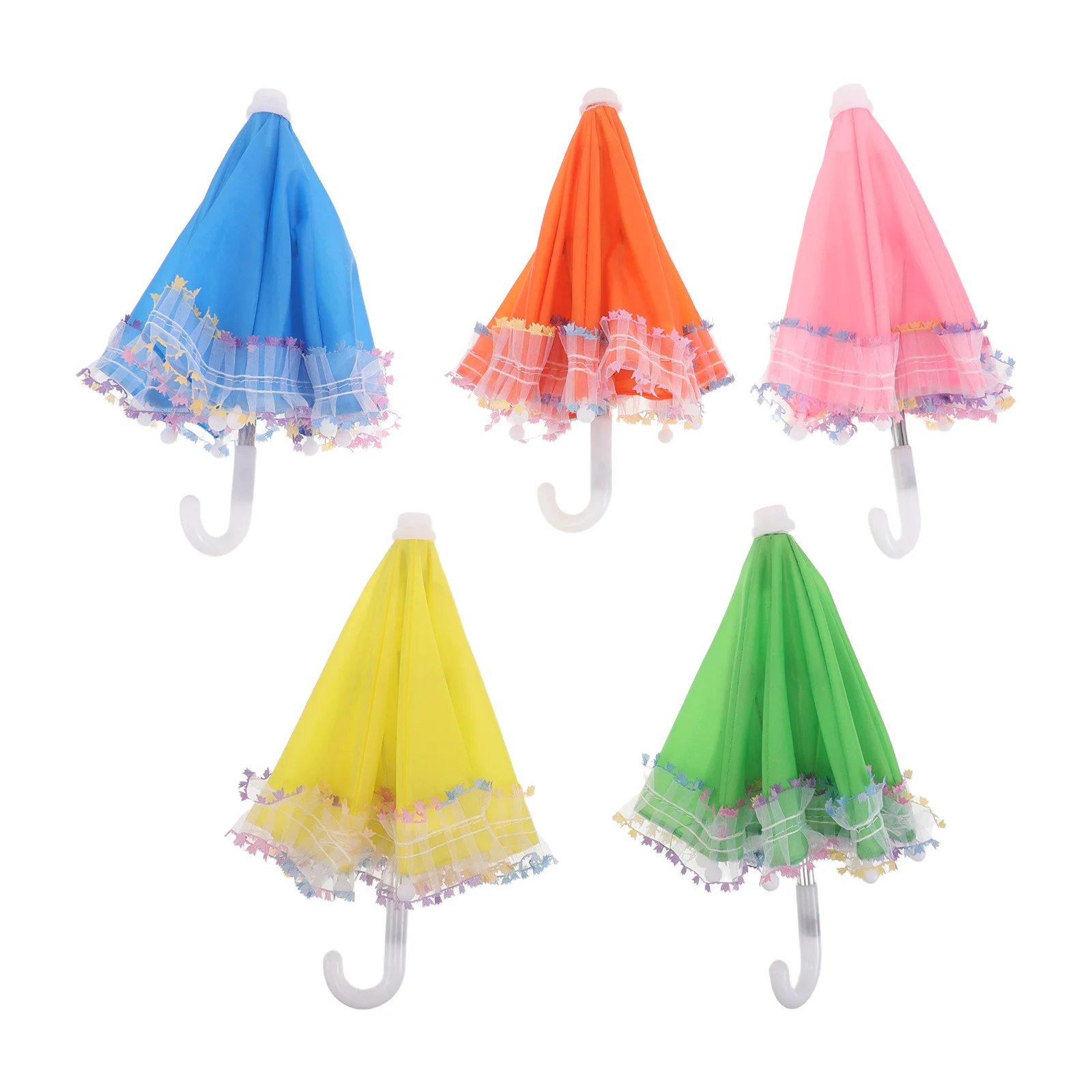 

5 шт., милый мини-кружевной зонтик, легкий зонтик для украшения кукольного домика, миниатюрный зонт