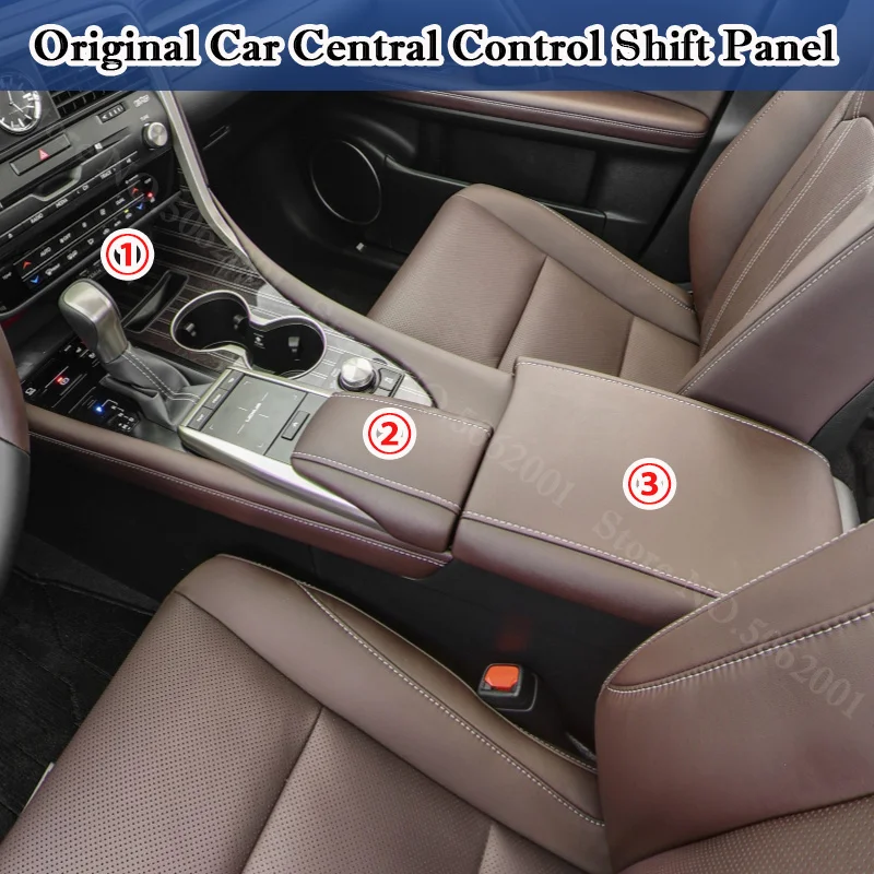Suede Car Armrest Cover and Gear Shift Knob Protector Accessories For Lexus RX 2015-2022 RX200 RX300 RX350 RX200t RX450h RX450hl