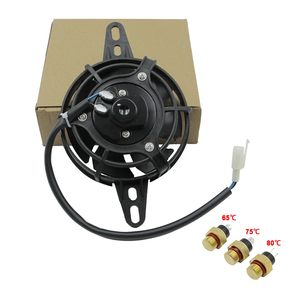 Motorcycle Cooling Fan Oil Cooler Electric Radiator Engine Fit for 150cc 200cc 250cc ATV Quad Go Kart Buggy Motocross