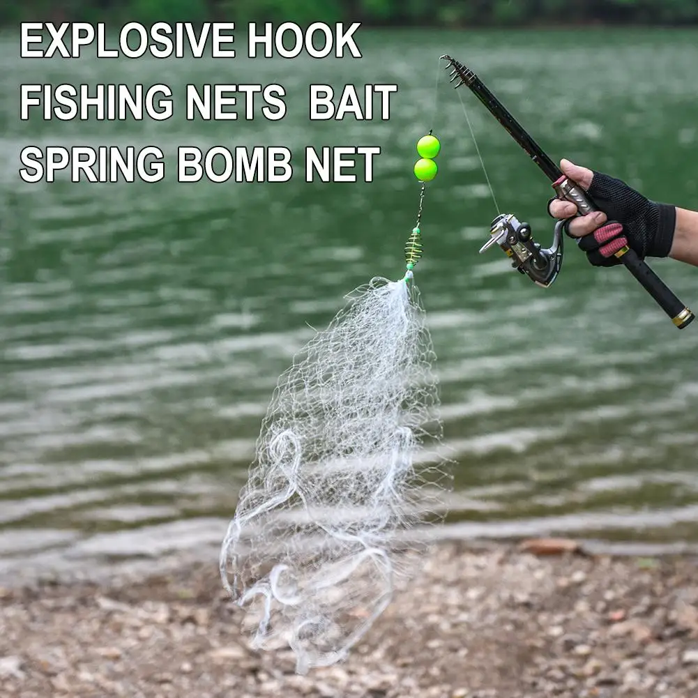 Multi Size Fishing Net Explosion Hook Trap Mesh Luminous Cast Copper Feeder Gill Netting Trap Sea Design Shoal Bead NetTack D0G3