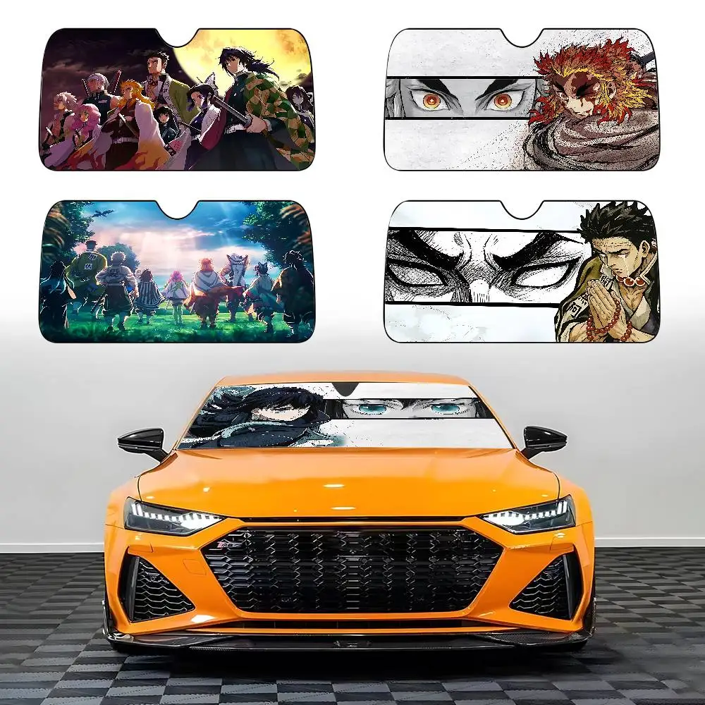 Anime D-Demon Slayers Car SunShade Car Sunshade Covers Cover Universal Windscreen Folding Visor