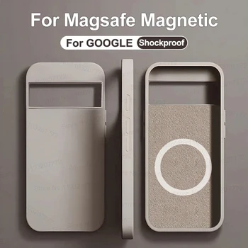 For Magsafe 맥세이프 마그네틱 케이스, 구글 픽셀 8, 7, 6 프로용, 액체 실리콘 충격 방지 케이스, 픽셀 8 무선 충전 커버 