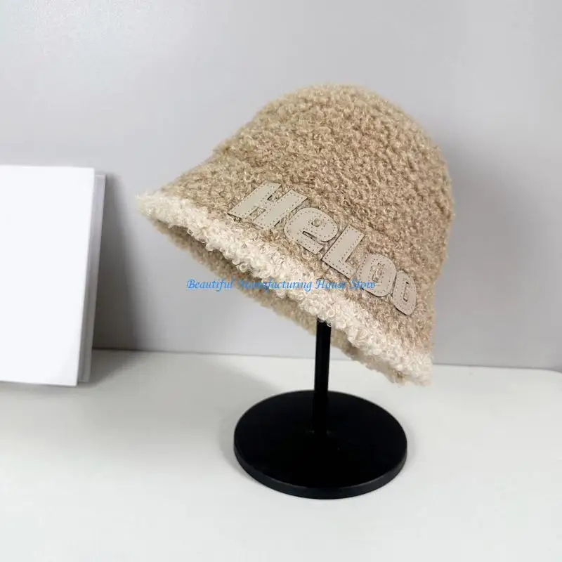 E56A Elegante sombrero cubo Y2K, sombrero transpirable, gorro lana Y2K, decoraciones navideñas