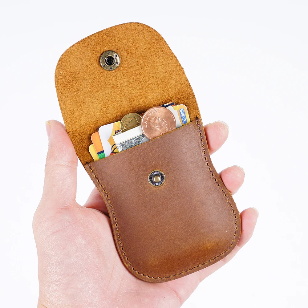 Retro Echt leder Reise Brieftasche Schnapp verschluss Karten halter Geldbörse