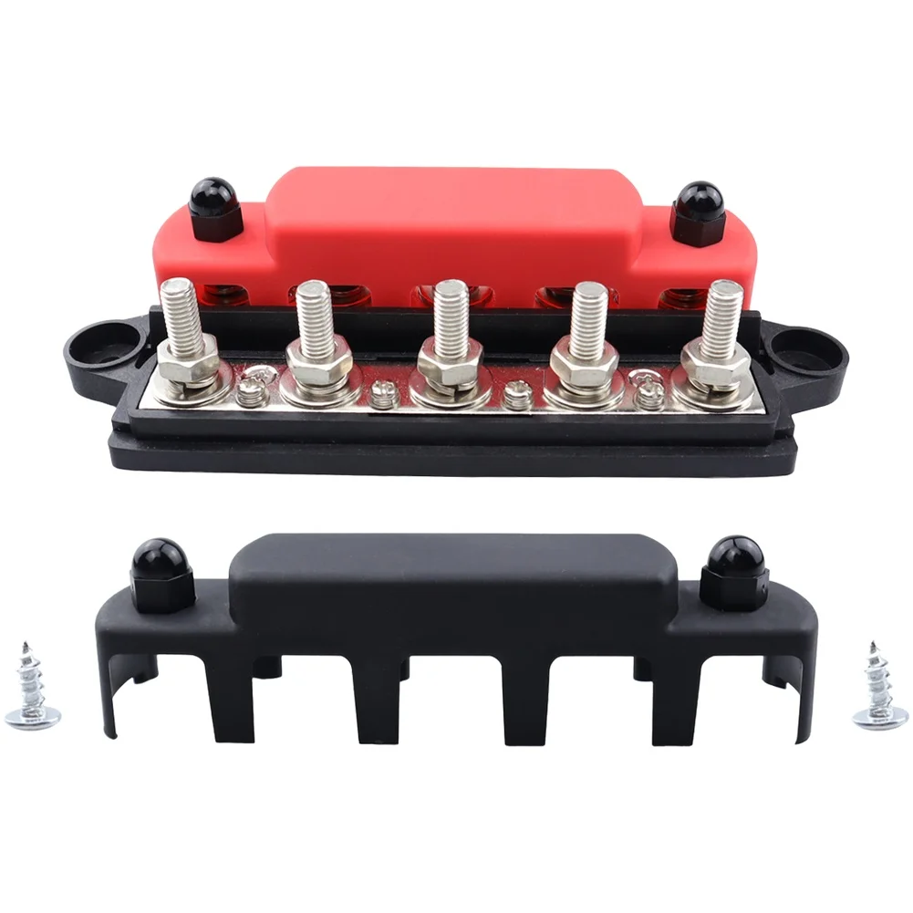Power distribution busbar with 300A rating M6 terminal block for automotive marine use nylon stainless brass materials