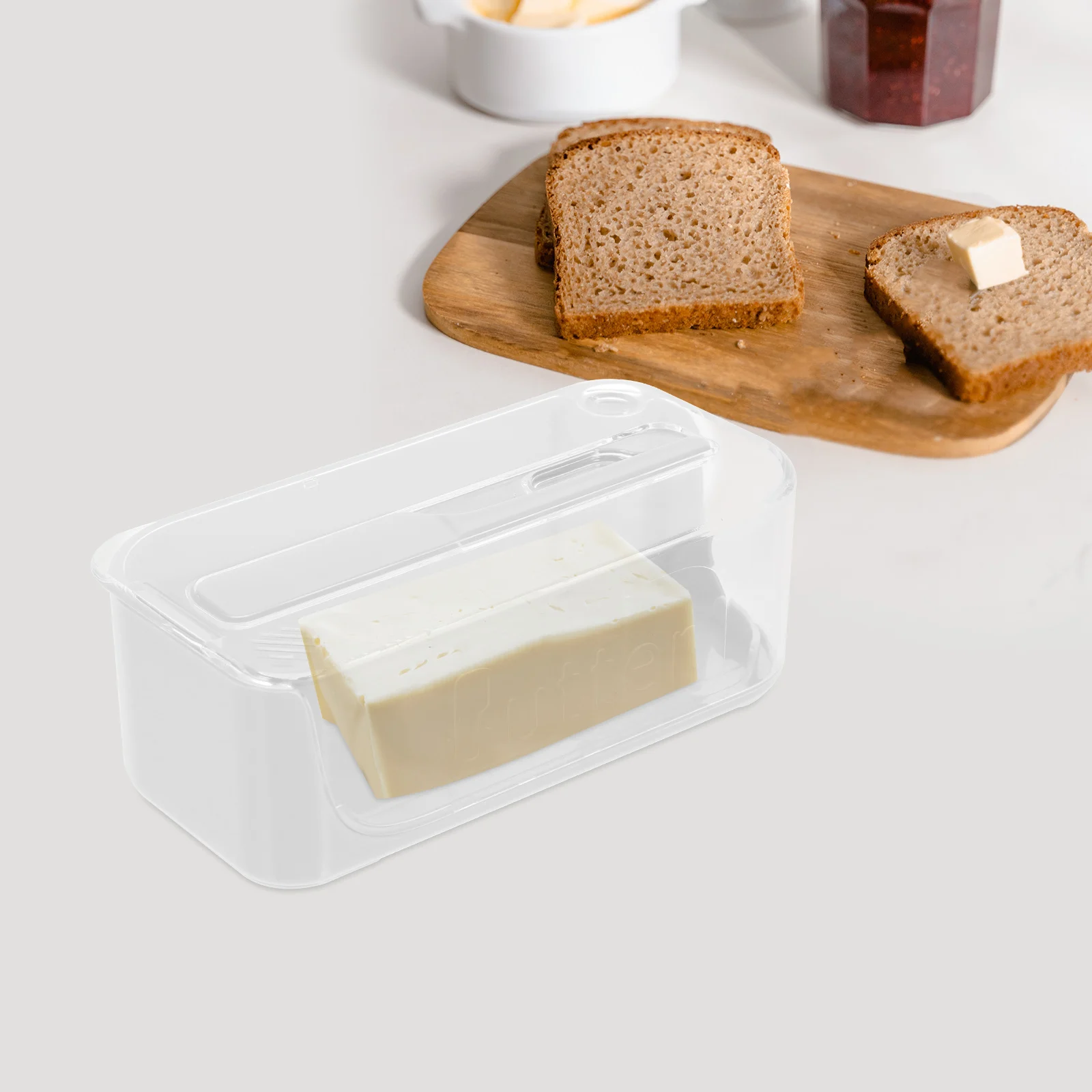 

Kitchen Butter Dish Fresh Box with Lid for Countertop Airtight Keeper Container Cover