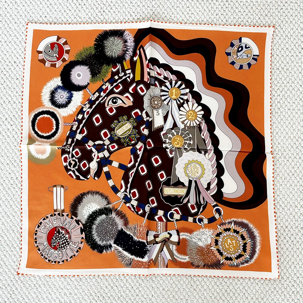 

Twill Scarf 65CM Small Silk Shawls Women Luxury Scarves Handkerchief Mother Lover Gift 65CM Neck Bandanas Double Faced