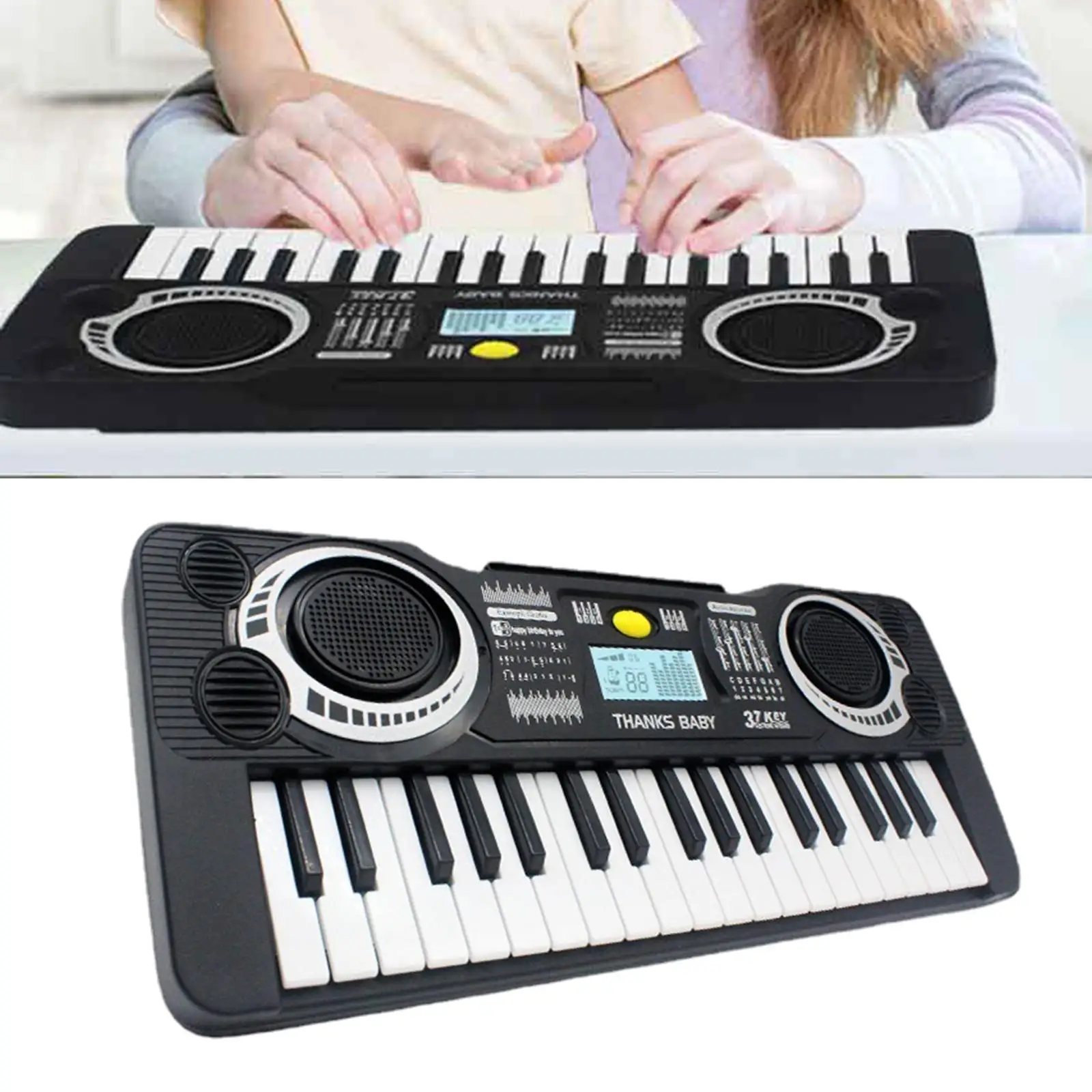 Portable 37 Keys Digital Electronic Keyboard LED Display Kids Musical Instrument Beginner Friendly Early Education Music Toy