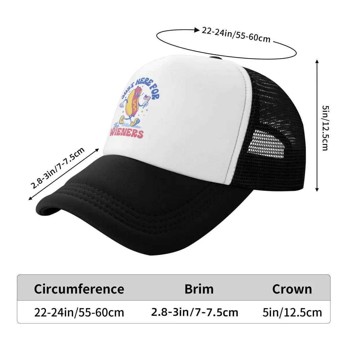 Just Here For The Wieners Hot Dog Baseball Cap for Men Original Baseballs Caps Woman's Funny Adjustable Y2K Summer Dad Gift