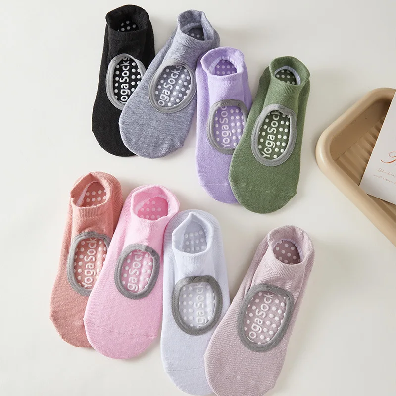 1/8 Pairs Indoor Sports Yoga Pilates Anti Slip Wear Resistant Sports Socks Floor Fitness Dance Shock Absorbent Pure Cotton Socks