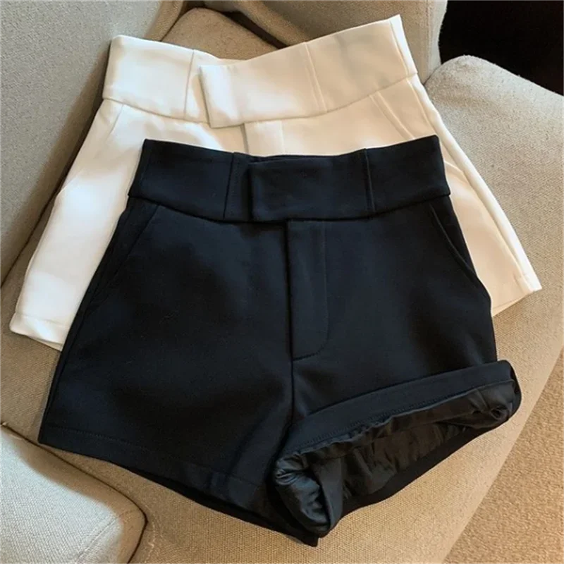 Women Shorts  Black Shorts Women Harajuku Elegance High Waisted Shorts A Line Slim Casual Hot Girl Straight Pants Sexy