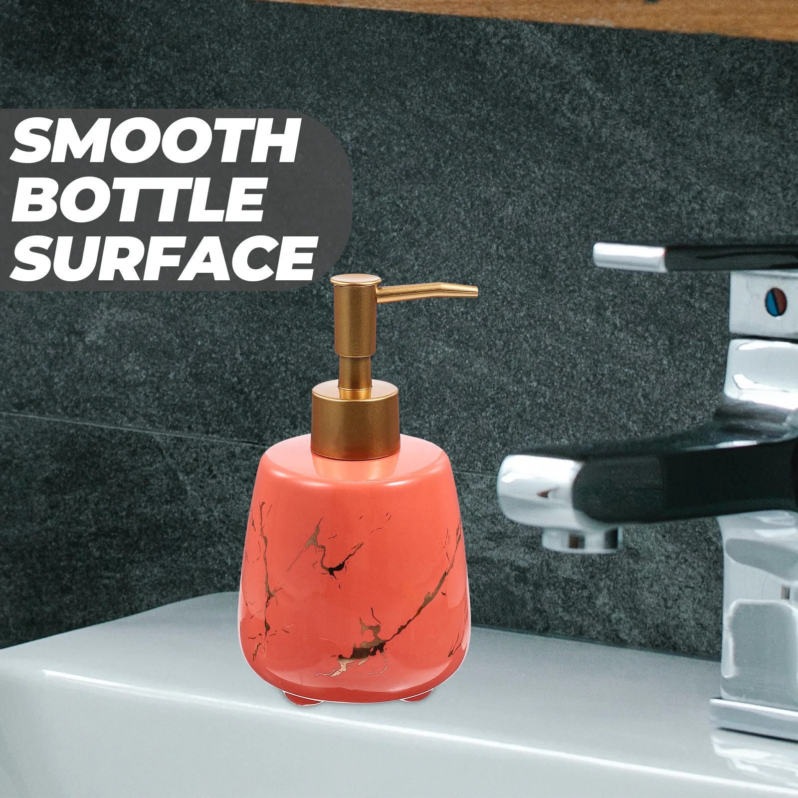 

Refillable Ceramic Soap Dispenser with Anti-Rust Pump for Liquid Storage Portable Travel Use Smooth Surface Easy Clean
