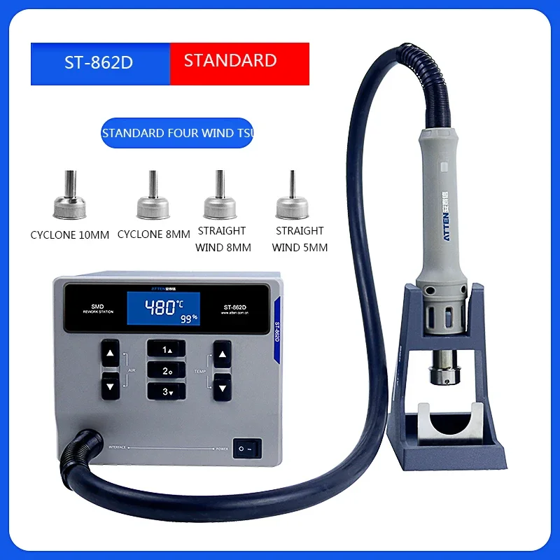 Hot Air Gun ST-862D Intelligent Digital Display Hot Air Gun 110V/220V/1000W  PCB Chip Repair And Desoldering Station