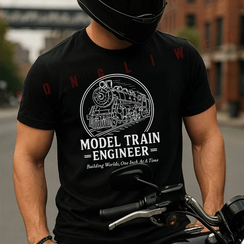 

Model Train Shirt Engineer Creative Motorcycle T Shirt Summer Short-sleeved Casual Tee Men Women Streetwear Loose T-shirt