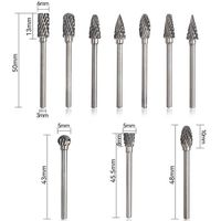 Carbide Tungsten Nail Drill Bit 10pcs Hard Alloy Rotary File 3mm*6mmTungsten Steel Grind Head Electric Grind Mold Woodworking