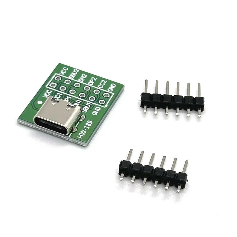 1 PCS USB TYPE-C para DIP PCB Conector Pinboard Placa de Teste Solda Feminino Dip Pin Header Adaptador