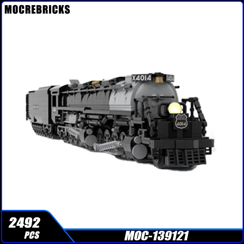 Traffic Transport Series Union Pacific 4014 Big Boy MOC Black Train Building Blocks  Model Bricks Display Creative Children Toys