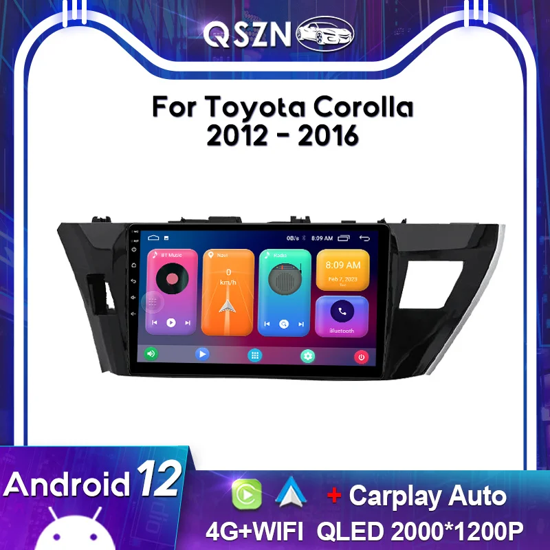 

QSZN 2K QLED For Toyota Corolla 2012-2016 Car Radio Carplay GPS 4G Navigation Multimedia Video Player Head Unit Autoradio Stereo