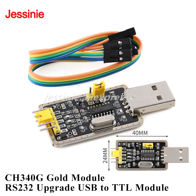 2pcs/1pc CH340G RS232 Upgrade USB to TTL Module to Serial Port Nine Flash Cable STC Download with Dupont Cable for Arduino