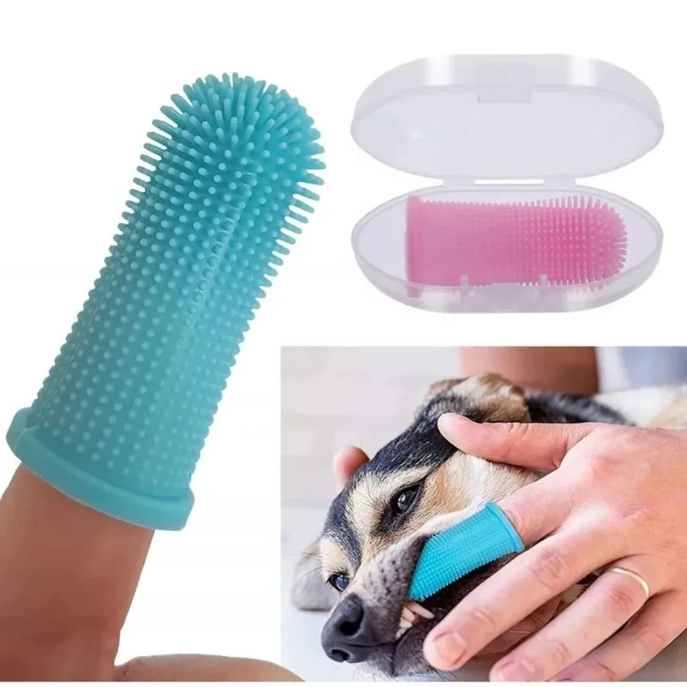 Super Soft Silicone Finger Toothbrush Non Toxic for Dog Cat Oral Care Reduce Bad Breath Dental Supplies Daily Use Gifts