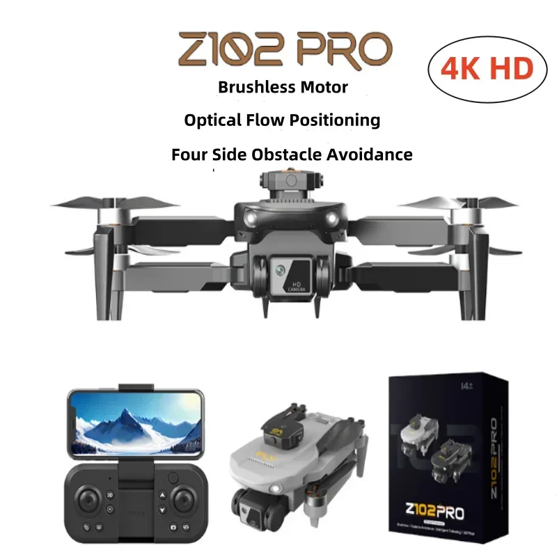 Z102 Drone HD Dual Camera Professional 4K Drone 360° Obstacle Avoidance Brushless Drone Optical Flow Positioning Quadcopter