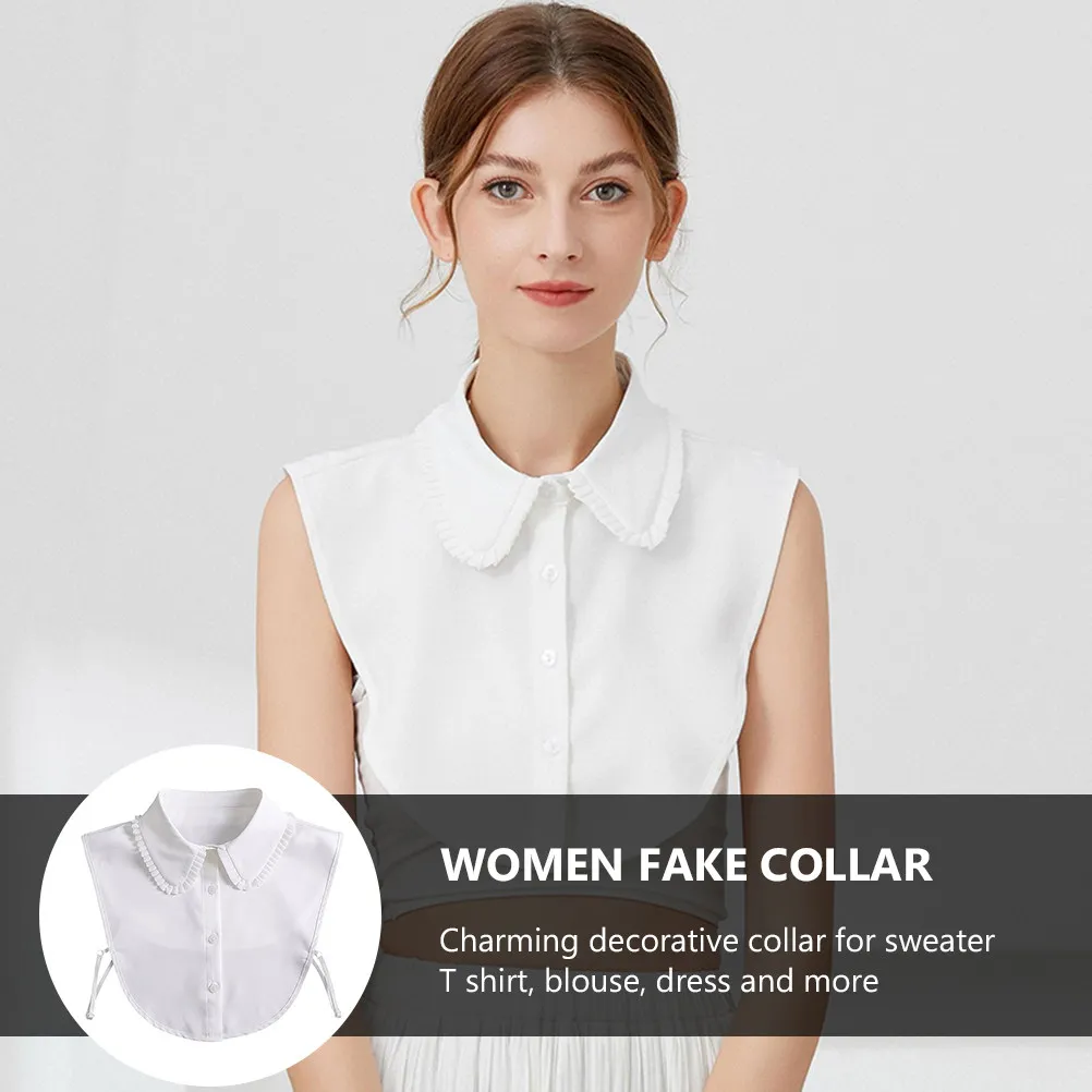 1Pcs Women Fake Collar Chiffon Half-Shirt Blouse Detachable Fashion False Collar Sweater T Shirt Dress Women Half-Shirt Blouse