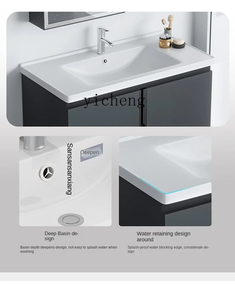 Tqh Bathroom Cabinet Washbasin Cabinet Combination Sink Integrated Ceramic Basin Washstand