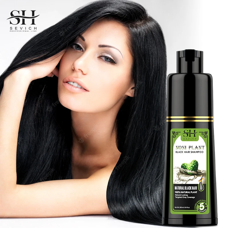 

Hair Color Shampoo Fast Black Hair shampoo Natural Herbal Essence Repair Gray White Color Cover Hair Darkening Shampoo 250ml