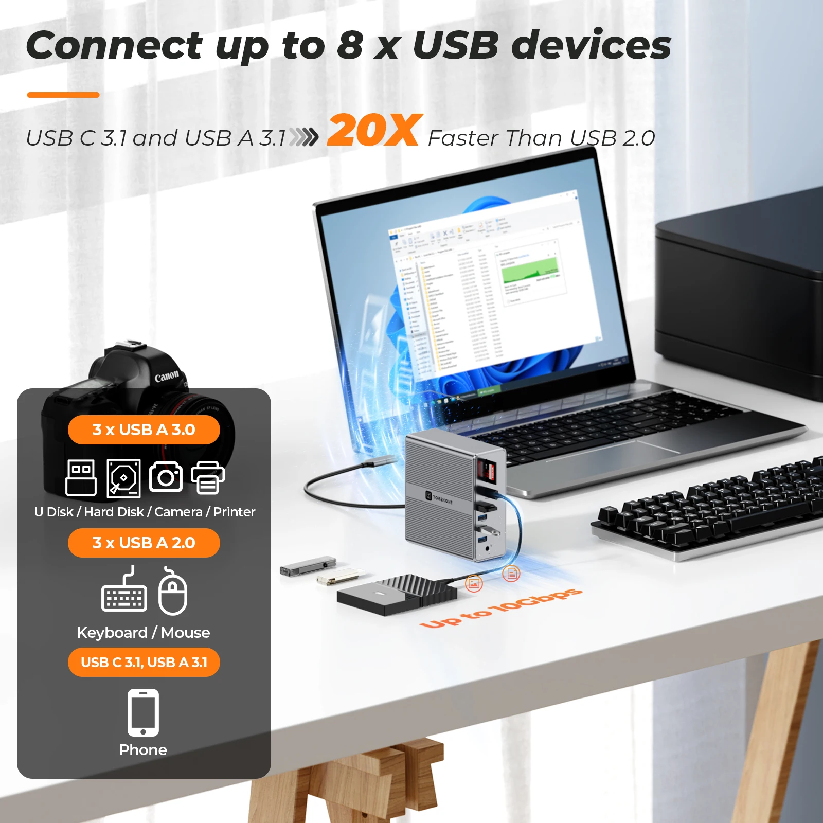 Imagem -04 - Usb c Dual Monitor Docking Station 4k @ 60hz Hub para Macbook Pro Air Thunderbolt Dell Lenovo Asus