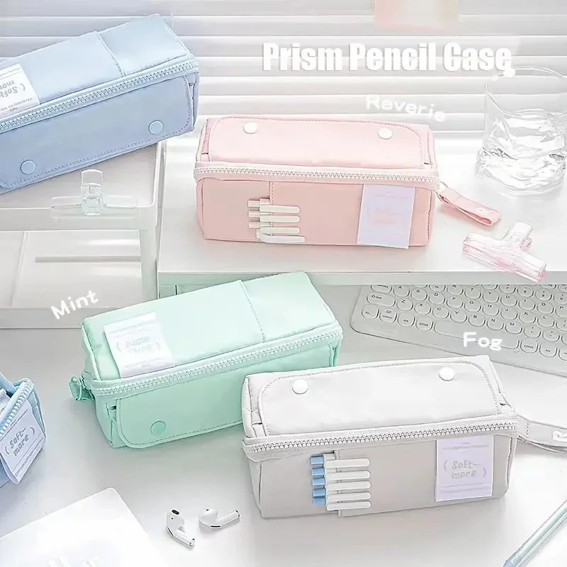 1 Stationery Pencil Case Pencil Case Capacity Multifunctional Zipper Stationery Bag Student Multi Compartment Storage Student