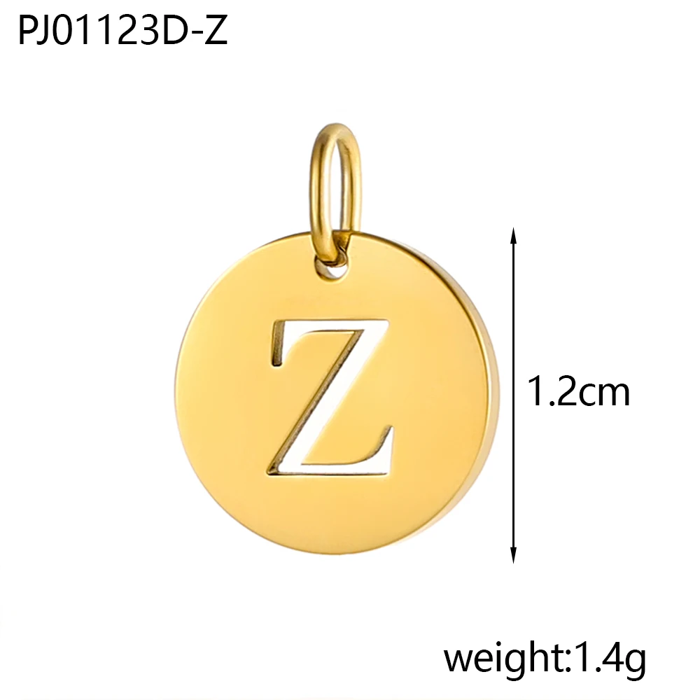 CARLIDANA Simple Hollow 18K Gold Plated Stainless Steel Alphabet 26 Initials Letter Pendant Necklace Pendant Customized Necklace