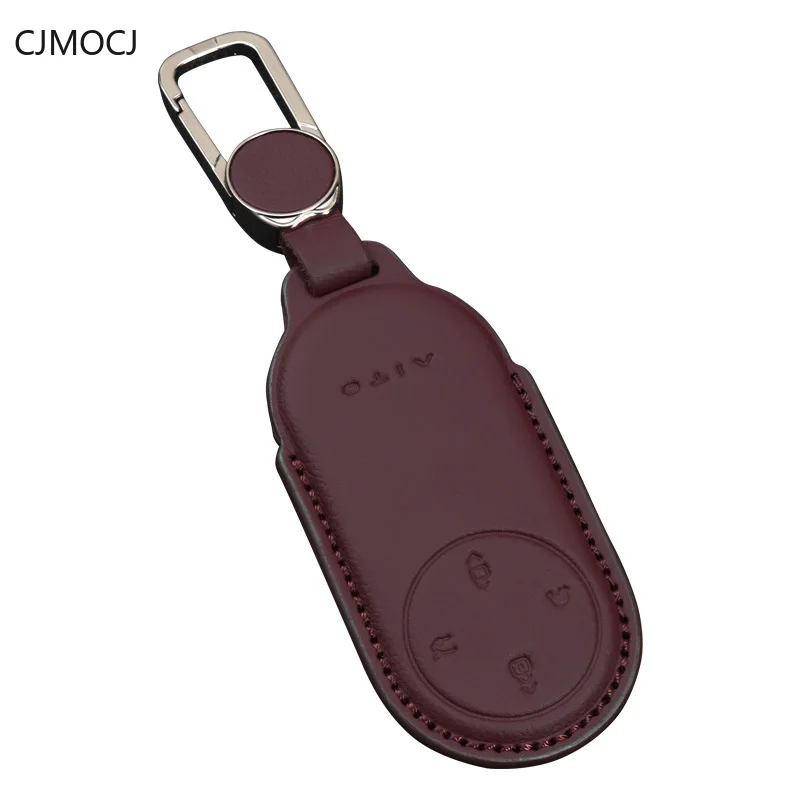 For Huawei AITO M5 M7 M9 Key Case Cover, Genuine Leather Car Key Fob Shell, Minimalist Luxury Smart Keychain, AITO Accessories