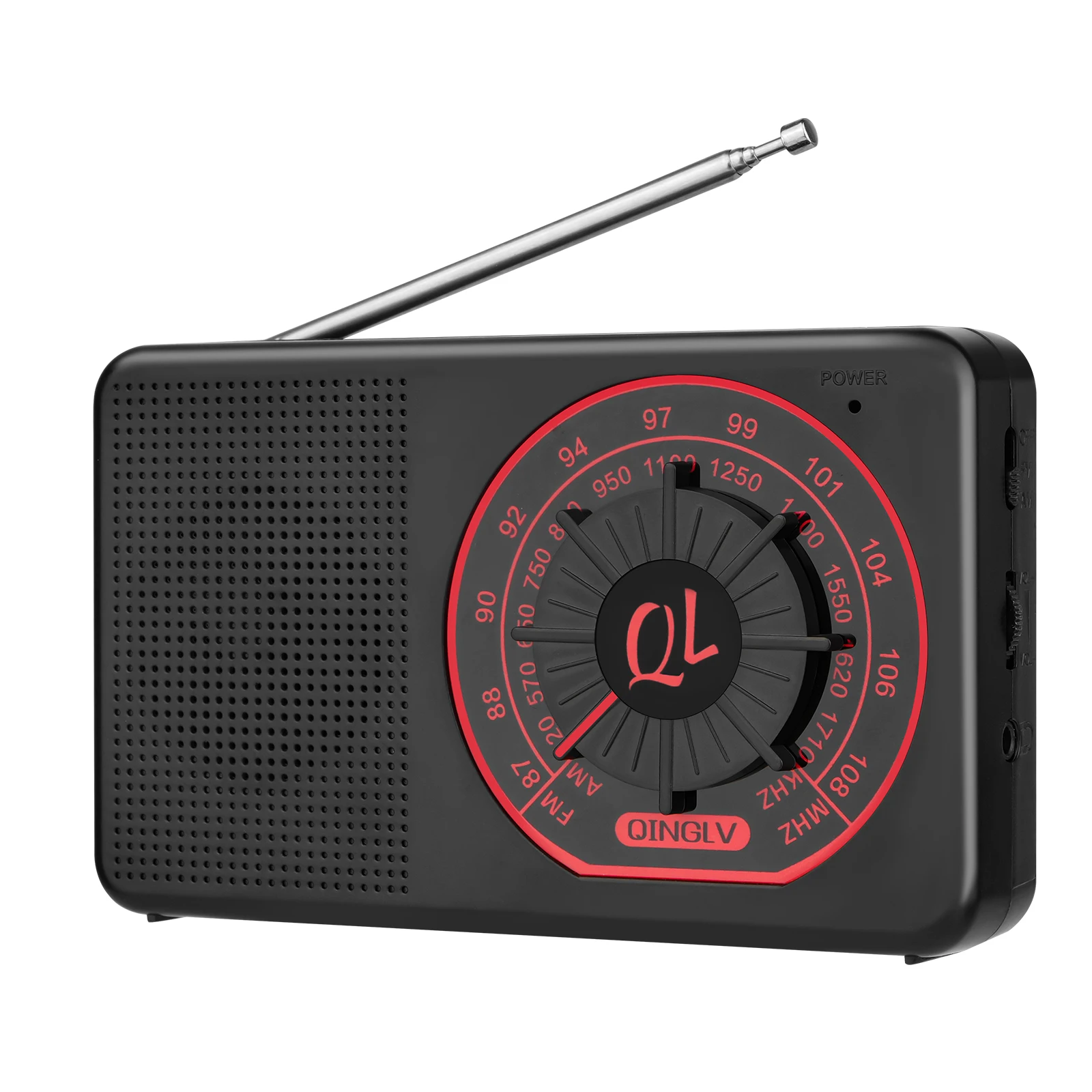 Radio AM/FM portable avec bonne réception, grand haut-parleur, réglage facile du tuner et prise pour écouteurs pour la maison, l'extérieur et les situations d'urgence