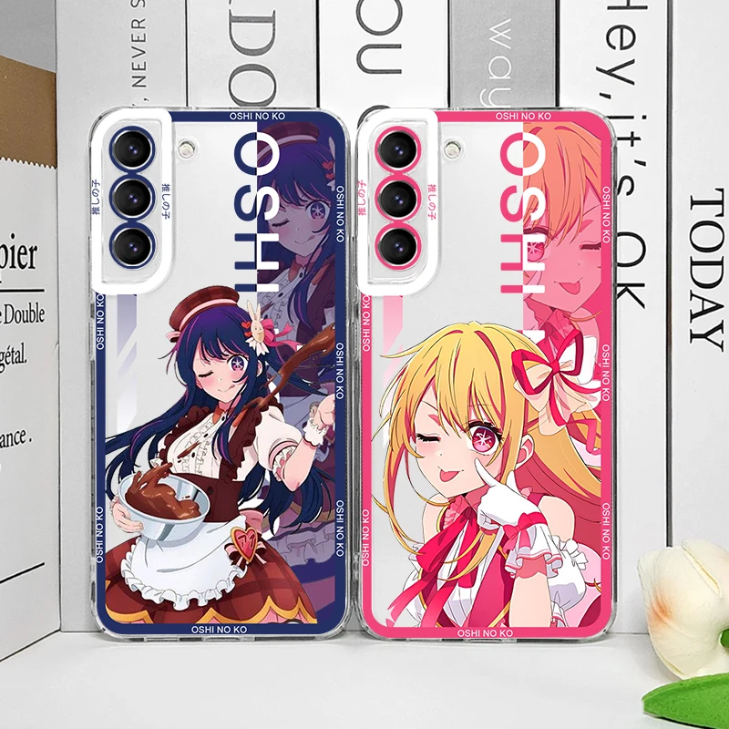 Oshi No Ko Anime Ai Hoshino Girl Phone Case for Samsung Galaxy S22 S23 S24 S20 Plus Ultra S21 FE 5G Transparent Soft Cover Shell